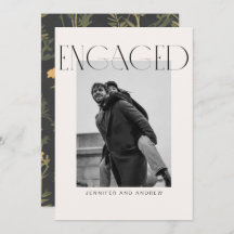 Tarjeta moderna de la fiesta de compromiso del Boh