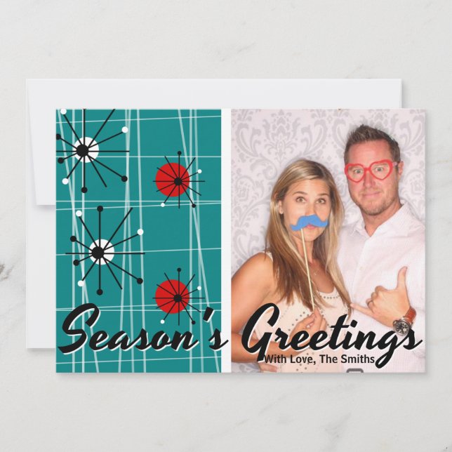 Tarjeta moderna de la foto del navidad de los (Anverso)