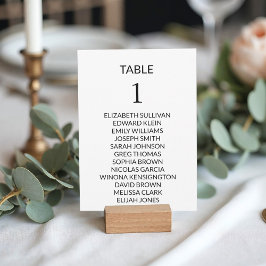 Tarjeta moderna de la tabla de asientos de Boda Mi
