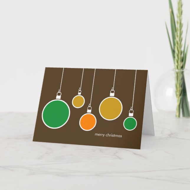 Tarjeta moderna de los ornamentos del navidad - (Anverso)