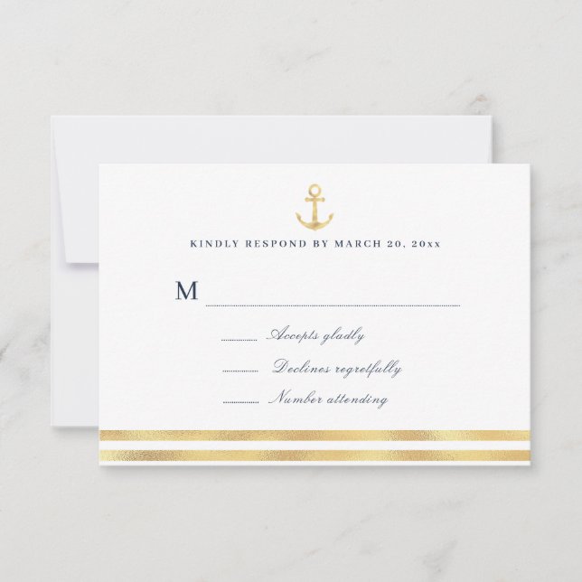 tarjeta moderna de navegación náutica RSVP (Anverso)