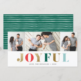 Tarjeta moderna de Navidad con 3 fotos