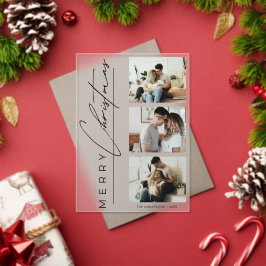Tarjeta moderna de Navidad con 3 fotos y letra min