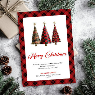 Tarjeta moderna de Navidad con estampado de leopar