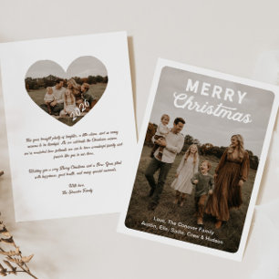 Tarjeta moderna de Navidad con foto Feliz Navidad
