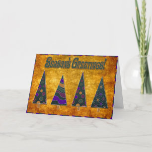 Tarjeta moderna de Navidad de los árboles de