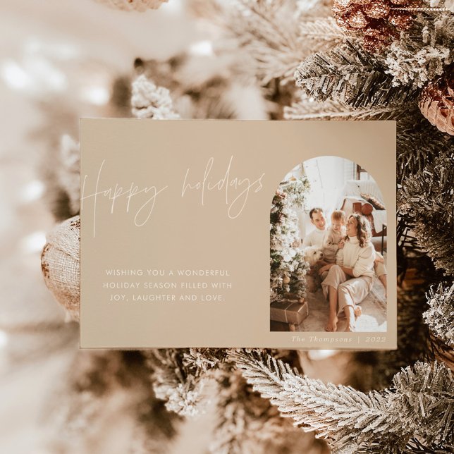 Tarjeta moderna de Navidades Boho, feriado artísti (Subido por el creador)