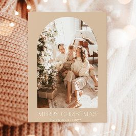 Tarjeta moderna de Navidades Boho | Tarjeta fotogr