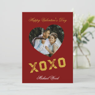 Tarjeta moderna de nota de amor XOXO para parejas 
