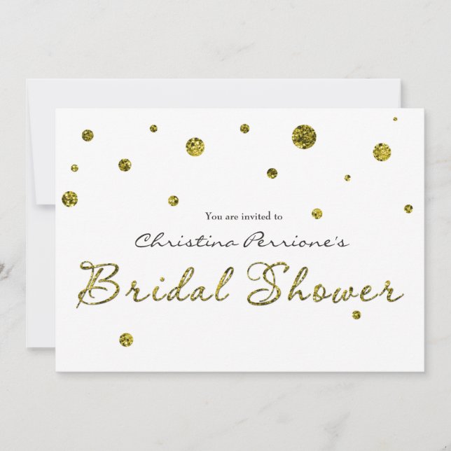 Tarjeta moderna de Purpurina de oro blanco BRIDAL  (Anverso)
