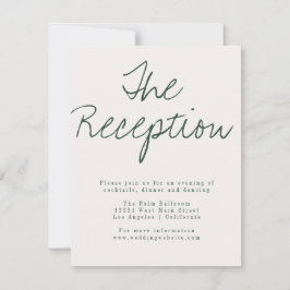 Tarjeta moderna de recepción caligráfica