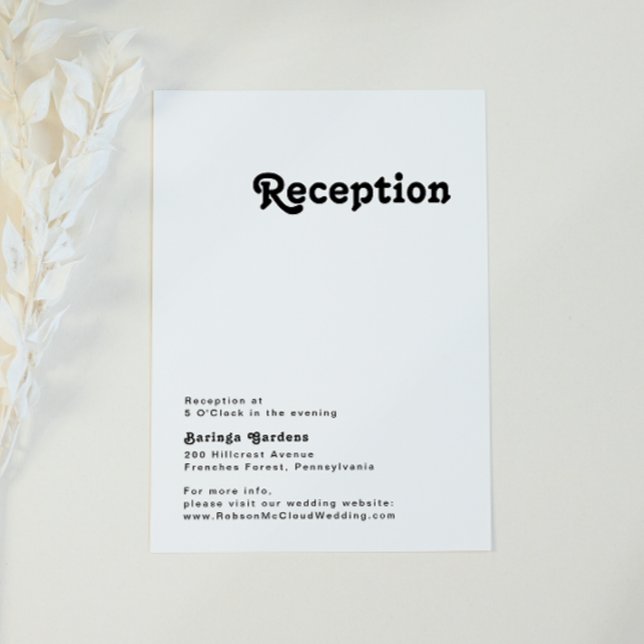Tarjeta moderna de recepción de boda con letras re (Subido por el creador)