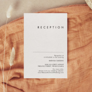 Tarjeta moderna de recepción de boda Minimalista