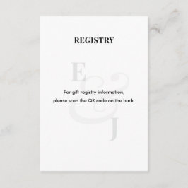 Tarjeta moderna de registro de Bodas Minimalistas