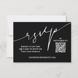 Tarjeta moderna de respuesta de boda con código QR