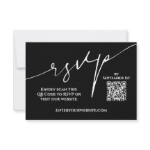 Tarjeta moderna de respuesta de boda en código QR 