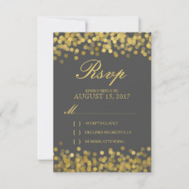 Tarjeta moderna de respuesta gris y dorado con bri