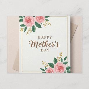 Tarjeta moderna de Rosa para el Día de la Madre co