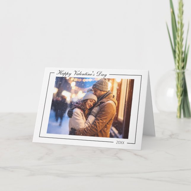 Tarjeta moderna de San Valentín con foto (Anverso)