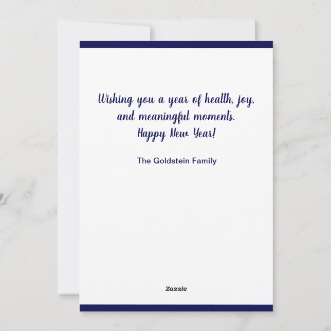 Tarjeta moderna de Shana Tova Script 3 para el Año (Reverso)