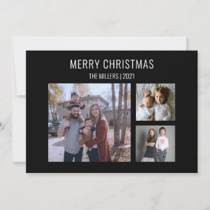 Tarjeta moderna de tres Navidades fotográficos - n