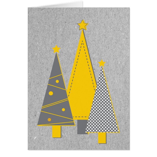 Tarjeta moderna del árbol de navidad de la mirada (Frente)
