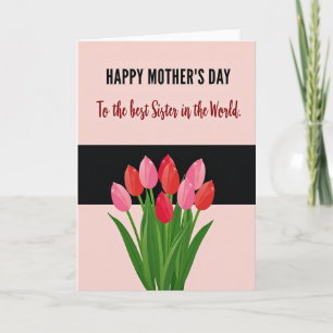 Tarjeta moderna del día de las madres hermanas
