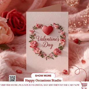 Tarjeta moderna del día de San Valentín: corazón y