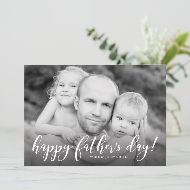 Tarjeta moderna del día del padre de 1 foto (Anverso de pie)