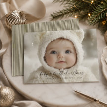 Tarjeta moderna elegante de Navidad para bebé