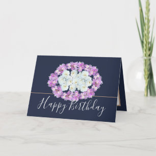 Tarjeta Moderna Elegante Moda Sencilla Floral Cumpleaños