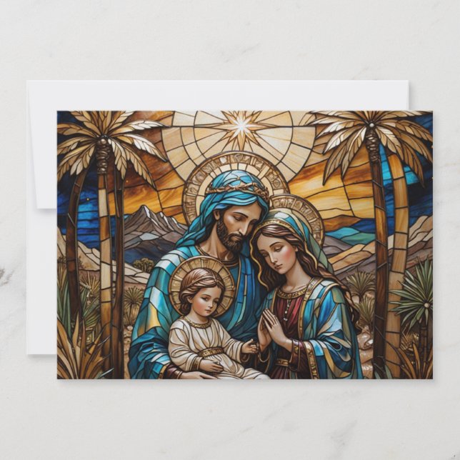 Tarjeta moderna elegante única de Navidad de fe y  (Anverso)