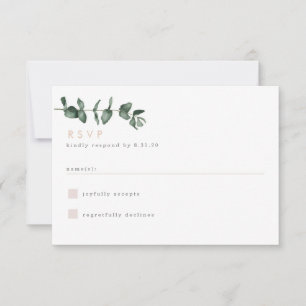 Tarjeta moderna Eucalyptus Greenery RSVP