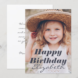 Tarjeta Moderna foto simple Personalizado Saludo de cumple