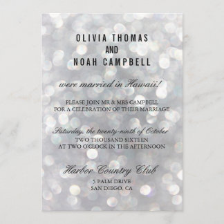 Tarjeta moderna gris elegante de recepción de boda