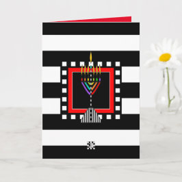 Tarjeta Moderna Menorah Shabbat Shalom