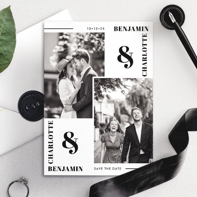 Tarjeta moderna minimalista de aviso de fecha con  (Subido por el creador)