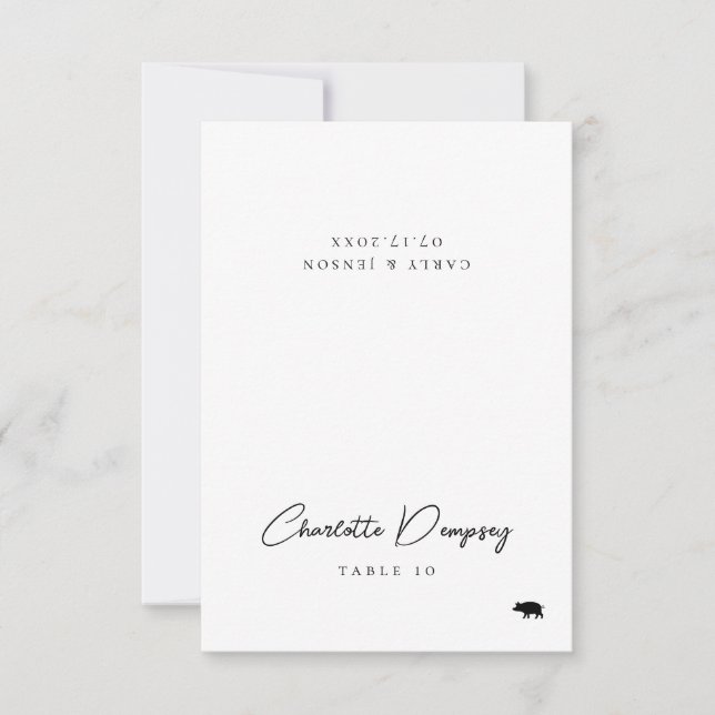 Tarjeta moderna Minimalista para Boda (Anverso)