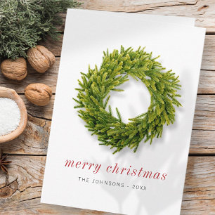 Tarjeta Moderna Moda simple y elegante Navidades Wreath