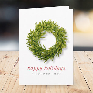 Tarjeta Moderna Moda simple y elegante Navidades Wreath