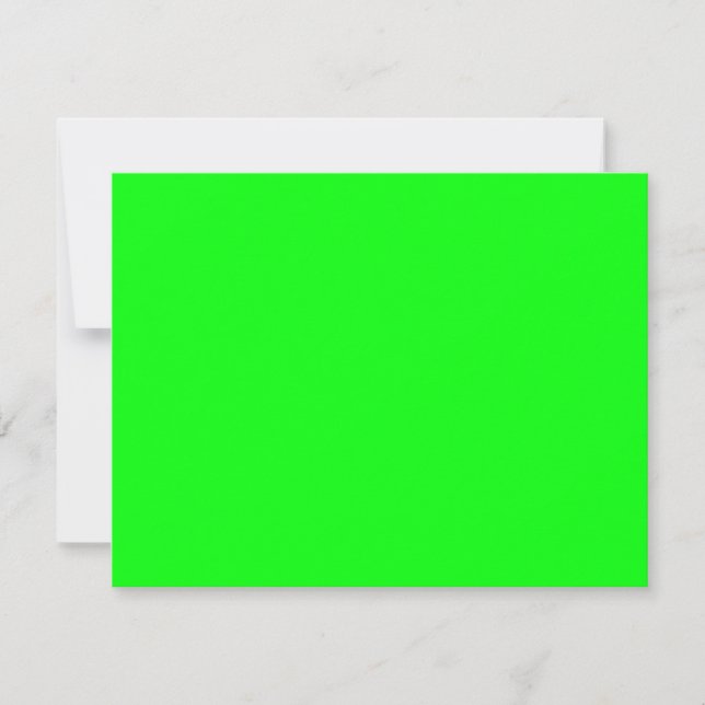 Tarjeta Moderna pantalla verde neón brillante sólido plano (Anverso)