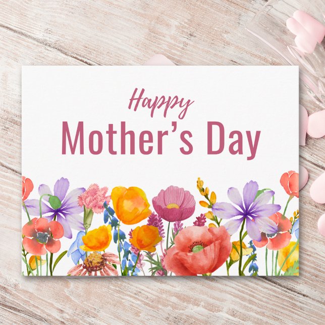 Tarjeta moderna para el día de la madre - Flores s (Subido por el creador)