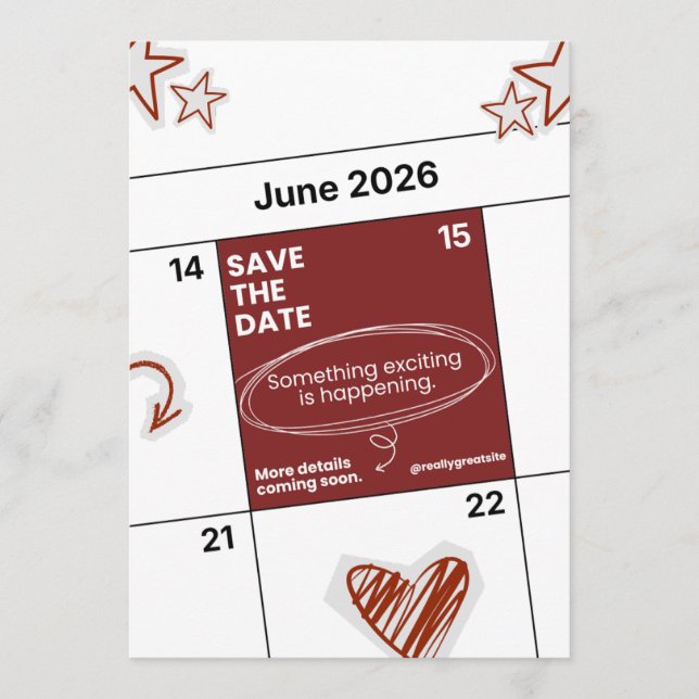 Tarjeta moderna para guardar la fecha | Boda minim (Anverso)