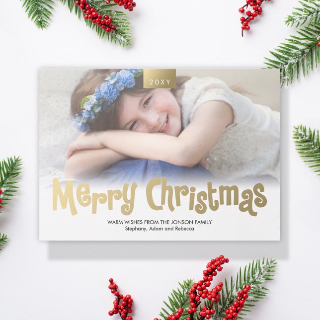 Tarjeta moderna para Personalizado de Navidad Gold (Subido por el creador)