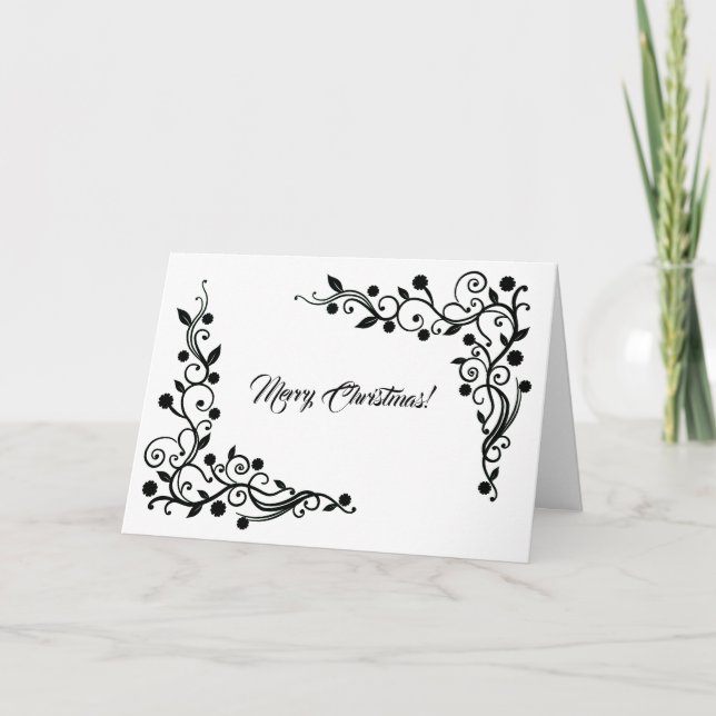 Tarjeta moderna profesional blanca de Navidad (Anverso)