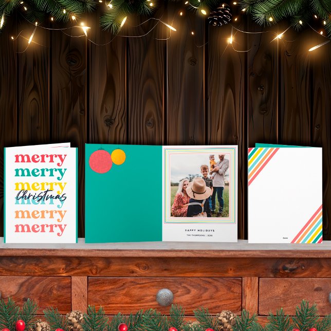 Tarjeta Moderna y colorida Navidad Verde Feliz Navidad Una (Subido por el creador)