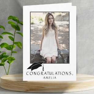 Tarjeta Moderna y simple felicitación Foto de graduación