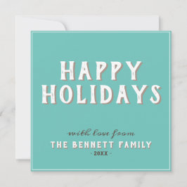 Tarjeta Moderna y simple tipografía blanca Felices vacacio