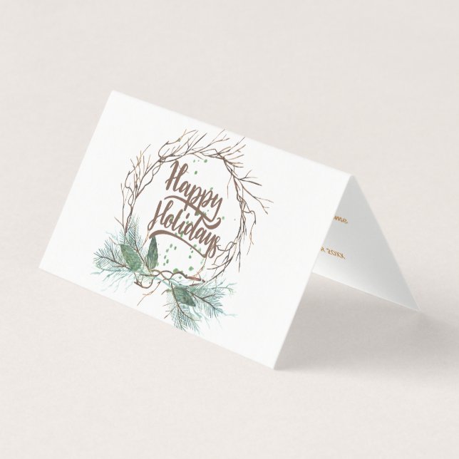 Tarjeta Modernas ramas secas del bosque de invierno vacaci (Anverso)