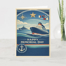 Tarjeta Moderne Blue Nautical Memorial Day